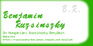 benjamin ruzsinszky business card